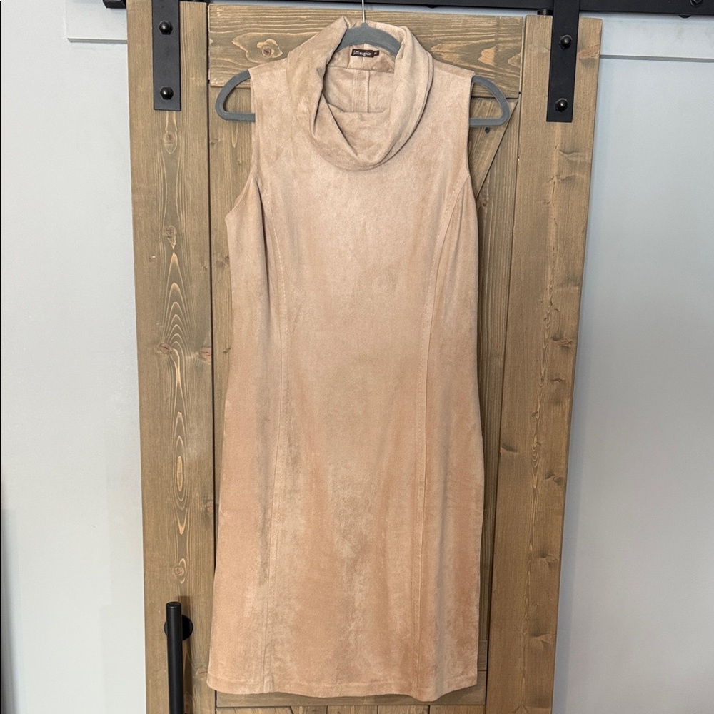 J. McLaughlin Tan Sleeveless Faux Suede Dress